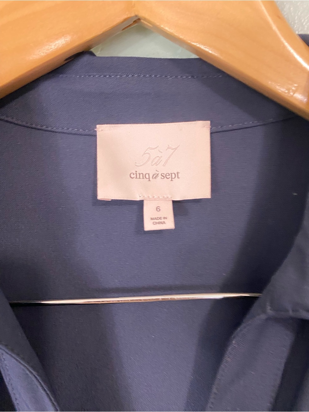 Cinq A Sept Elina Ruched Midi Navy Blue Shirtdress Size 6 - Picture 4 of 6